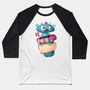 Funny cute Halloween monster cartoon Baseball T-Shirt